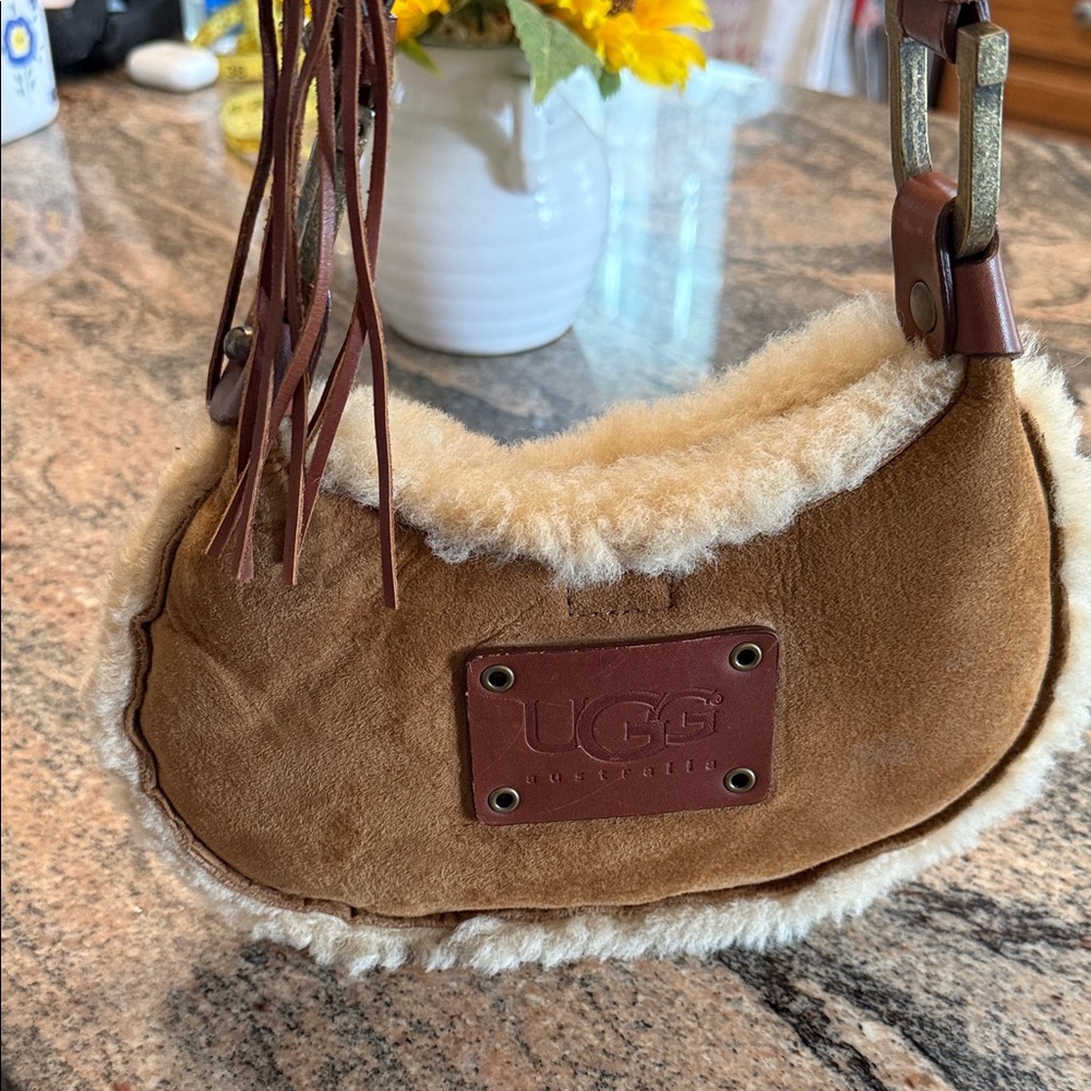 UGG Tan Suede Shearling Bag